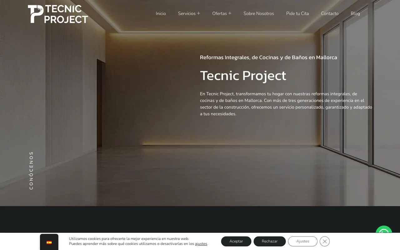 Diseño web en Mallorca para Tecnic Project, empresa de reformas integrales